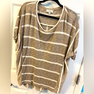 Tan/white striped shirt